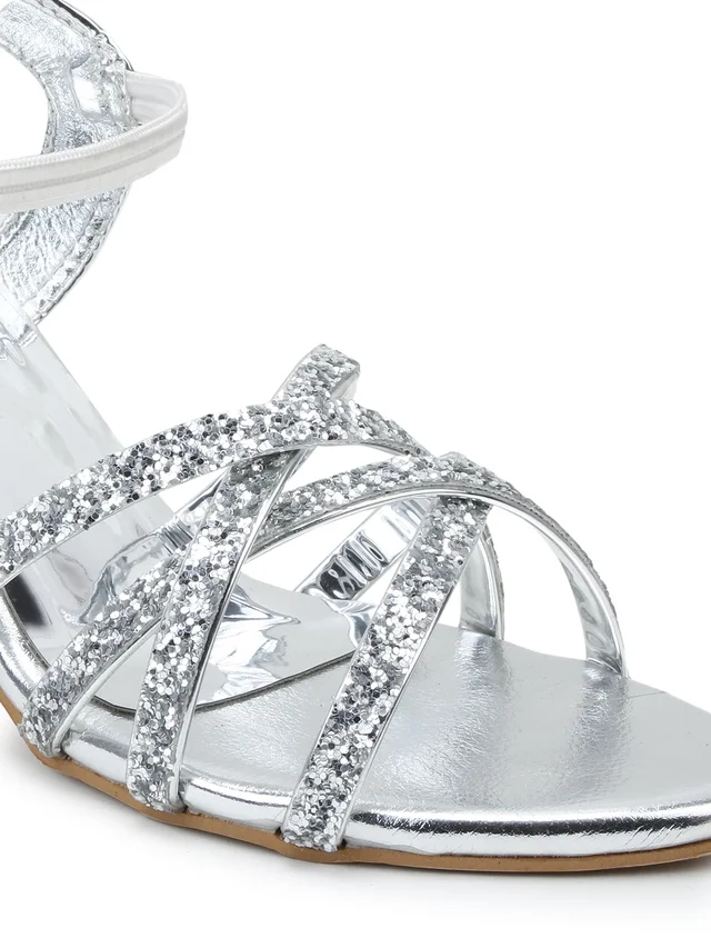 Stepee Heel Sandal -6 Pair Set - Silver