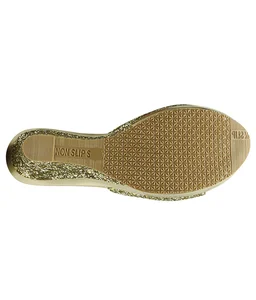 Stepee Golden Fancy Platform wedges gola Slipper- 6 Pair set - Golden