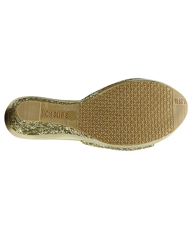 Stepee Golden Fancy Platform wedges gola Slipper- 6 Pair set - Golden