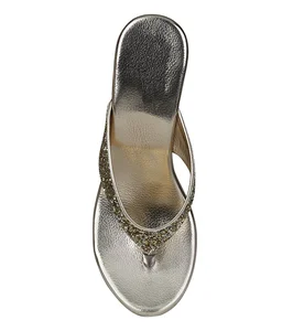 Stepee Golden Fancy Platform wedges gola Slipper- 6 Pair set - Golden