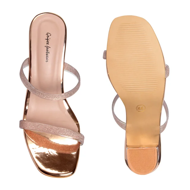 Stepee Heel Slipper 6 Pair Set - Rose gold