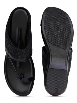 Stepee Black Comfort Siroski slipper 6 pair set - Black
