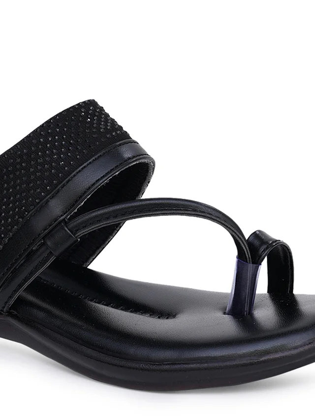 Stepee Black Comfort Siroski slipper 6 pair set - Black