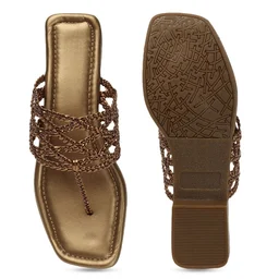 Hand bunai slippers for women - Copper