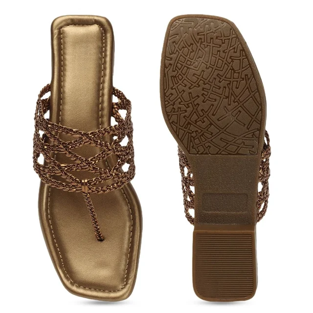 Hand bunai slippers for women - Copper