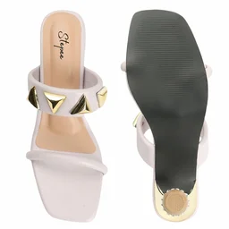 Smart wear New diamond cut heel slippers for women - Lavender Cream