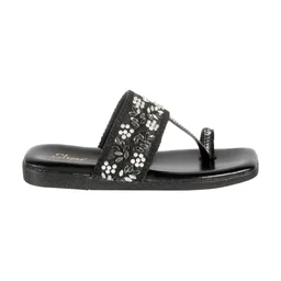 Soft padding Slippers kulapuri style - Black