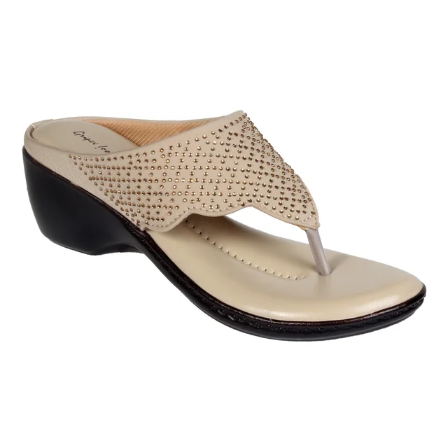 Siroski with soft padding comfort slippers for women - Cream