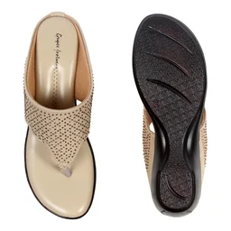 Siroski with soft padding comfort slippers for women - Cream