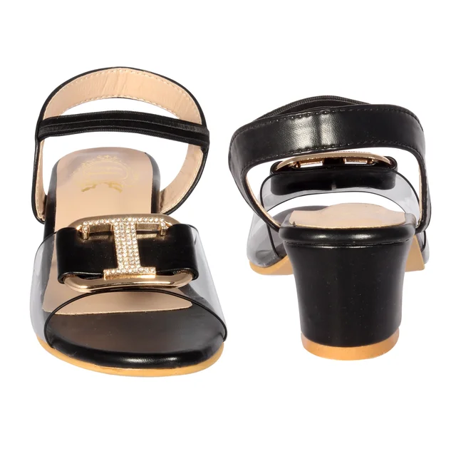 Kids heel sandals with smart look - Black