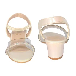 Kids heel sandals for partywear. - Cream gold