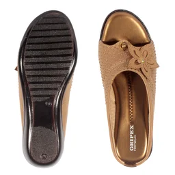 Soft pillow comfort slippers for wome with siroski - Copper
