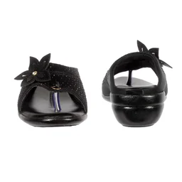 Soft pillow comfort slippers for wome with siroski - Black