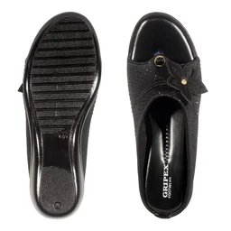 Soft pillow comfort slippers for wome with siroski - Black