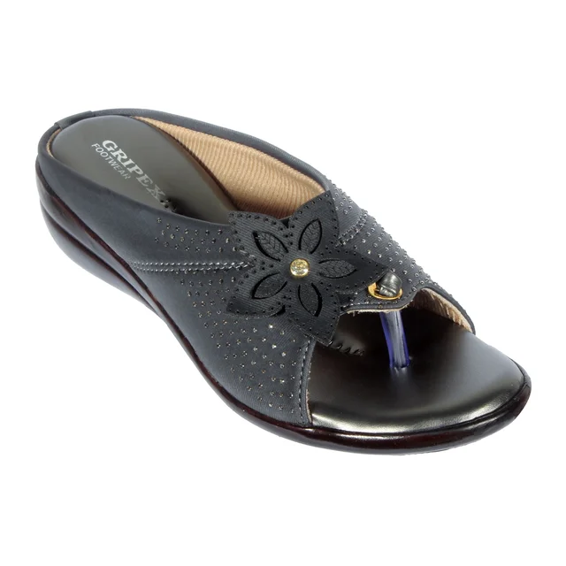 Soft pillow comfort slippers for wome with siroski - Grey