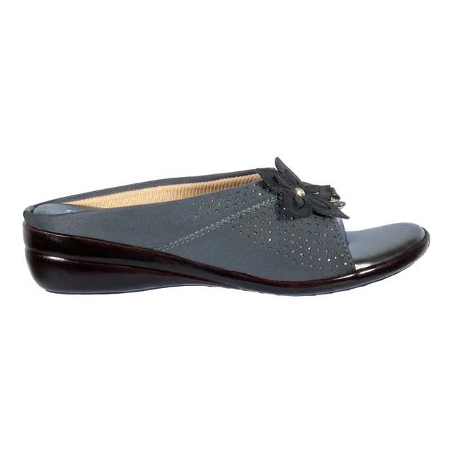 Soft pillow comfort slippers for wome with siroski - Grey
