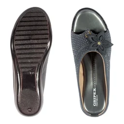 Soft pillow comfort slippers for wome with siroski - Grey