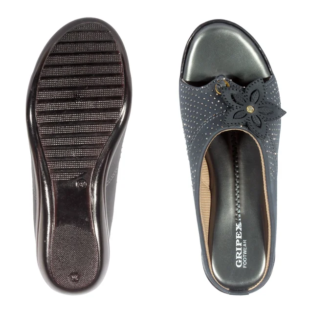 Soft pillow comfort slippers for wome with siroski - Grey
