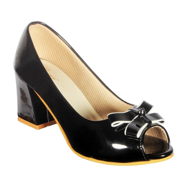 Open toe heel belly with 2 inch heel for women - Black