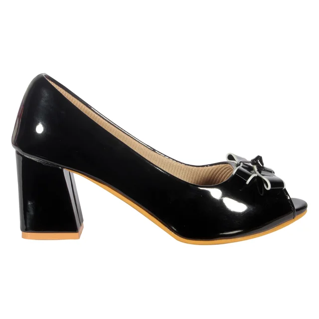 Open toe heel belly with 2 inch heel for women - Black