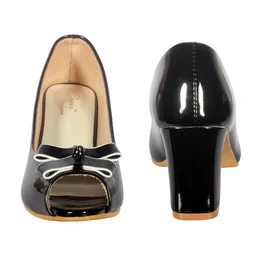 Open toe heel belly with 2 inch heel for women - Black