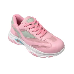 Stepee Womens White Sole Casual Walking Sneakers Shoes - Pink