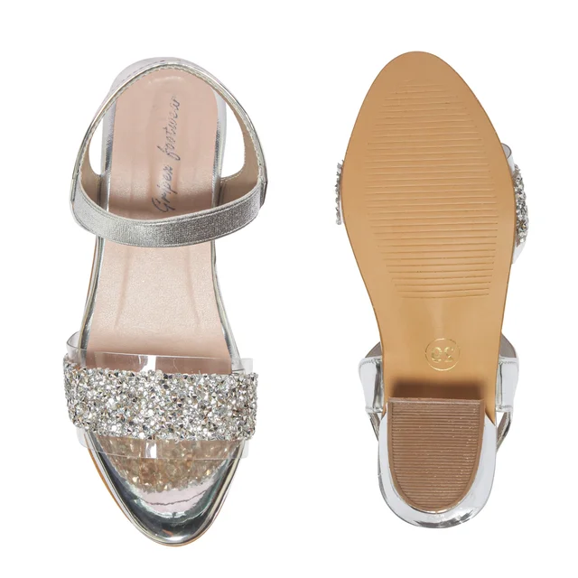 STEPEE Kids- Stepee Girls Heels - Silver