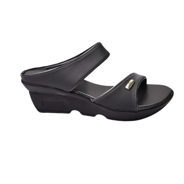 STEPEE short platform casual 2 inch heel slippers - Gray