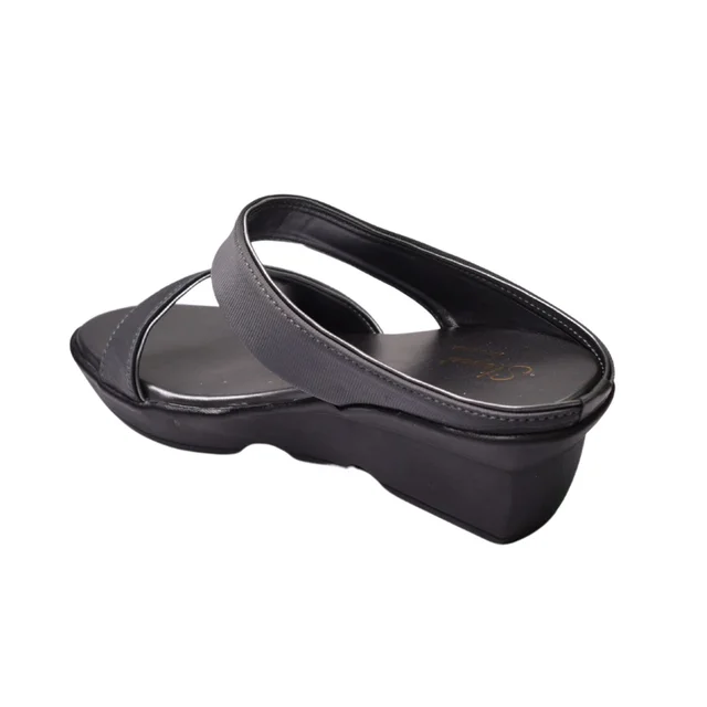 STEPEE short platform casual 2 inch heel slippers - Gray