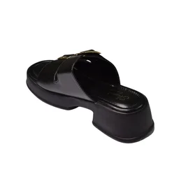 Stepee Short Heel Airmax Sole Slippers For Women - Black