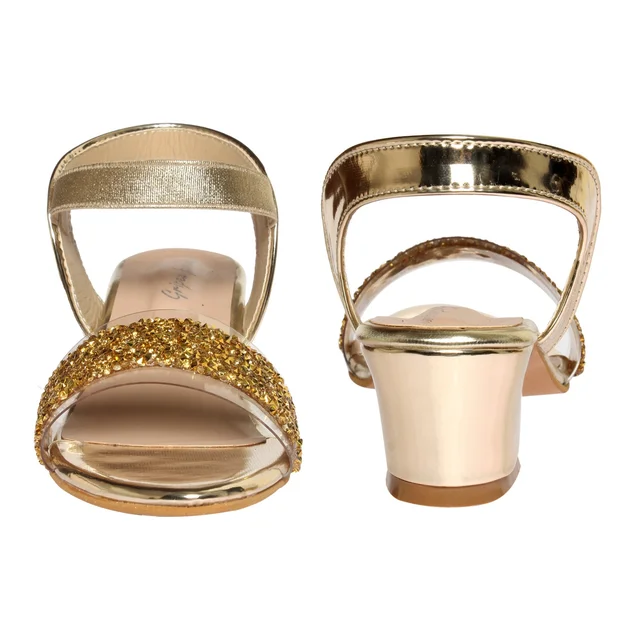 STEPEE Kids- Stepee Girls Heels - Golden