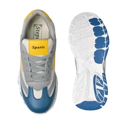 Stepee Womens White sole Casual Walking Sneakers Shoes - Blue