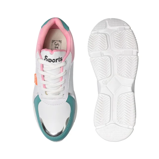 Stepee Comfotable Lightweight Casual Lace-Up Sneaker for Women/Girls - Pink