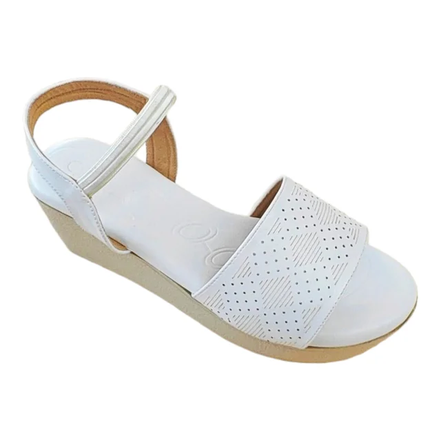 STEPEE Lazer upper Platform sandal - White