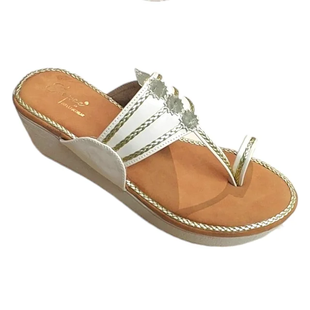 STEPEE KOLHAPURI SANDAL - White