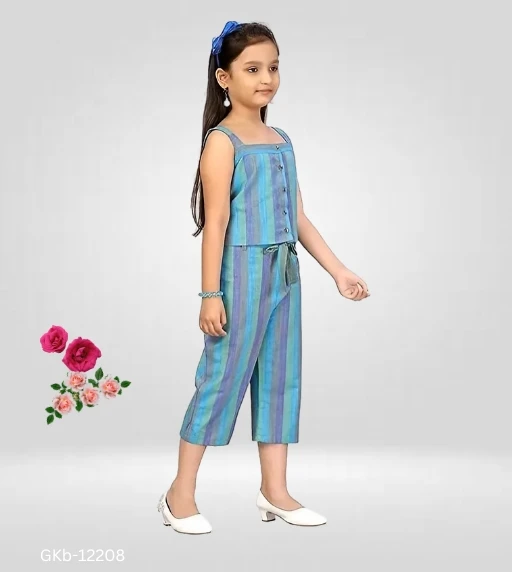 GKb-12208 Striped Pattern Top and Pants For Girls - 4-5 Years