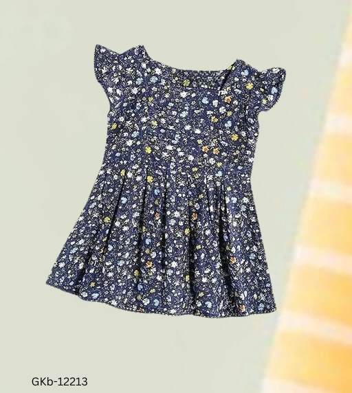 GKb-12213 Casual Fit And Flair Printed Frocks - 3-4 Years