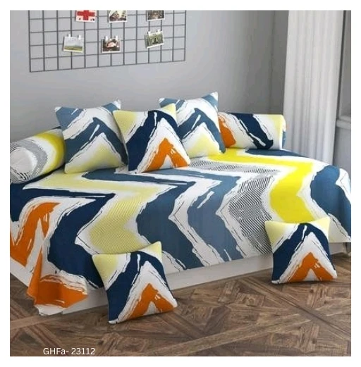 GHFa-23112 Pure Cotton Designer Bedsheet ( Multi Color) - Free Size