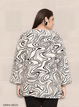 GWPa-28110 Polyester Printed Tops For & Women & Girl - 4XL