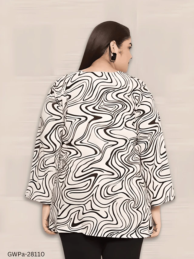GWPa-28110 Polyester Printed Tops For & Women & Girl - 4XL