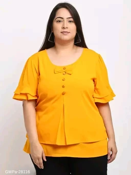 GWPa-28116 Women's Round Neck Tops & Tunics - 3XL