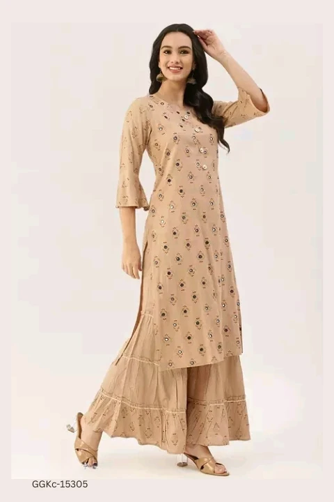 GGKc-15305 Stylish Women Kurta & Sharara Set - M