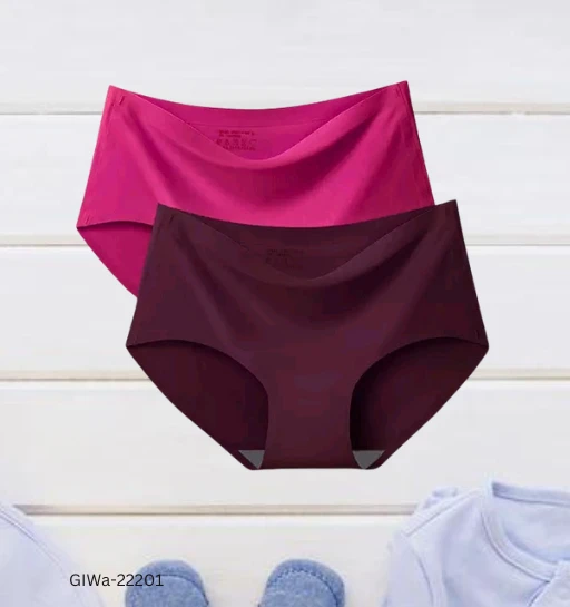 Woman Ice Silk Mid-Waist Seamless Panties 
