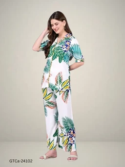 GTCa-24102 Women Printed Night Suit Set - M