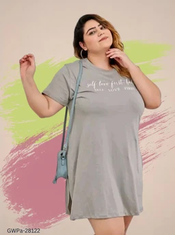 GWPa-28122 Stylish Cotton Fabric Long Top - 8XL