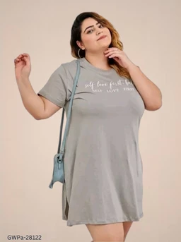 GWPa-28122 Stylish Cotton Fabric Long Top - 8XL