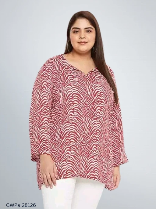GWPa-28126 Rayon Printed Tops For Women - 4XL