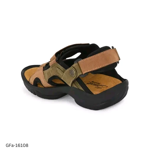 GFa-16108 Men's Olive Lether Slip-On Sandal - 7
