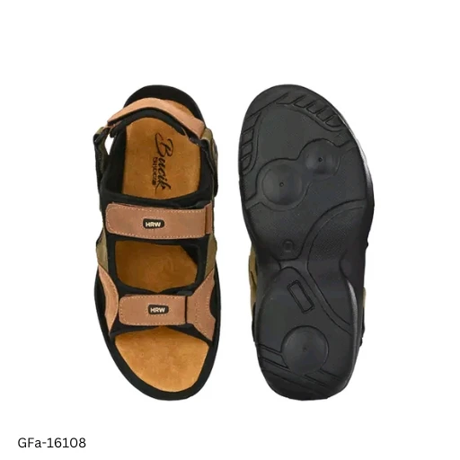 GFa-16108 Men's Olive Lether Slip-On Sandal - 7