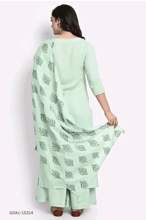 GGKc- 15314 Viscose Rayon Kurta Dupatta Set - M